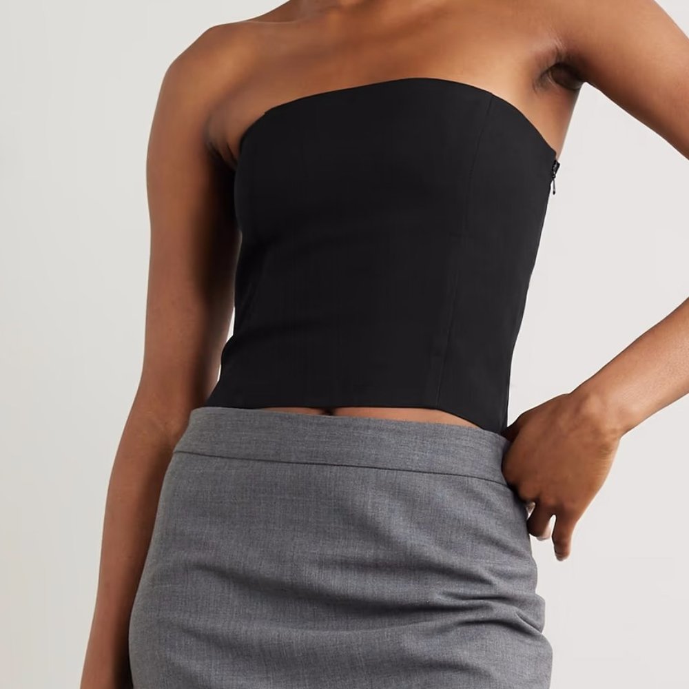 NWT GAUGE81 Tona Cropped Strapless Crepe Top